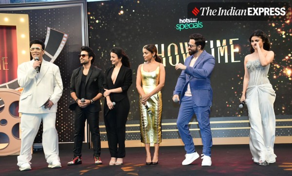 Showtime trailer launch- Karan Johar- Mouni Roy- Shriya Saran- Rajeev Khandelwal- Emraan Hashmi