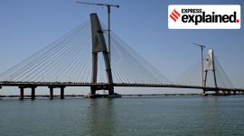 Sudarshan Setu, also known as the Signature Bridge.
