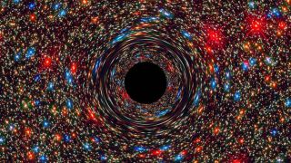 A computer simulated image of a supermassive black hole