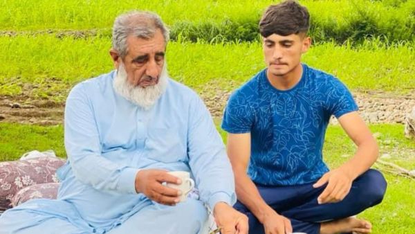 Ubaid Shah (right) with his father Muzaffar Shah at Jandol Mayar area of the Lower Dir district of Pakistan's Khyber Pakhtunkhwa region. (Special Arrangement) 
