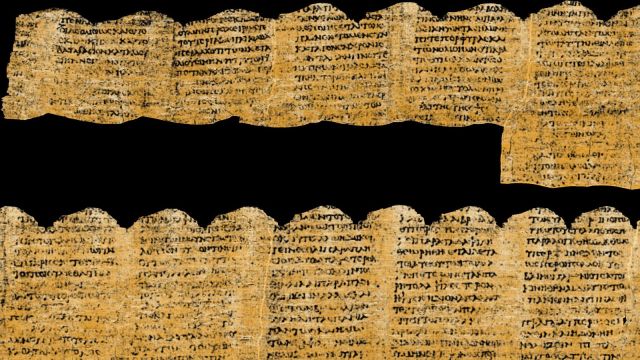 A partial section of the Herculaneum scroll deciphered by the students.