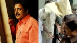 Video of Sivakumar throwing away shawl has gone viral (Image_ Sivakumar FB post (L) and SS of video)