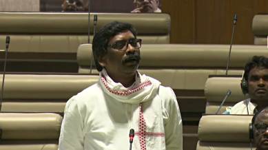 Jharkhand Floor Test Live Updates: Former Jharkhand CM Hemant Soren speaks in the special session of the state assembly today. (Screengrab)