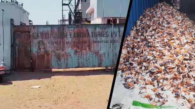 Pune drug raid: The compound in Kurkumbh industrial cluster in Pune outskirts. Packets of drugs were hidden amid the salt packets at another godown in Vishrantwadi. (Credit: Pune City Police)