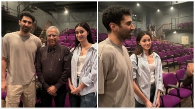 Ananya Panday and Aditya Roy Kapur attend movie premiere together