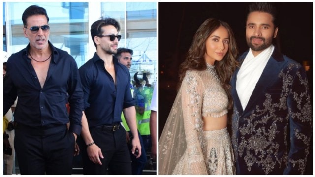 Bade Miyan Chote Miyan stars Akshay Kumar and Tiger Shroff attended Jackky Bhagnani and Rakul Preet Singh's wedding in all-black ensembles