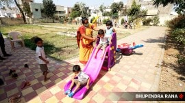 Anganwadi Sevika Union is happy that the interim budget for 2024-25 has taken note of their health concerns and expanded the coverage of Ayushman Bharat to include all Anganwadi and ASHA workers across India. (Express Photo By Bhupendra Rana)