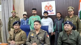 UP Police arrested four people, including the Moradabad district president of Bajrang Dal, for allegedly slaughtering cows to implicate a Muslim man in a false case. (Express Photo)