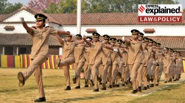 Commissioning ceremony of the Military Nursing Service in progress in Lucknow.