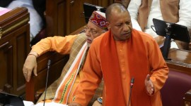 Yogi Adityanath slams SP, UP Samajwadi Party, Akhilesh Yadav, UP secure state, Yogi speaks at UP Assembly, Chaudhary Charan Singh, Chaudhary Charan Singh bharat ratna, indian express news