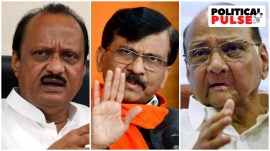 From left: Maharashtra Deputy CM Ajit Pawar, Shiv Sena (UBT) leader Sanjay Raut and NCP leader Sharad Pawar. (File Photos)