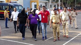 Four accused from Delhi being produced before a court in Pune. (Express Photo)