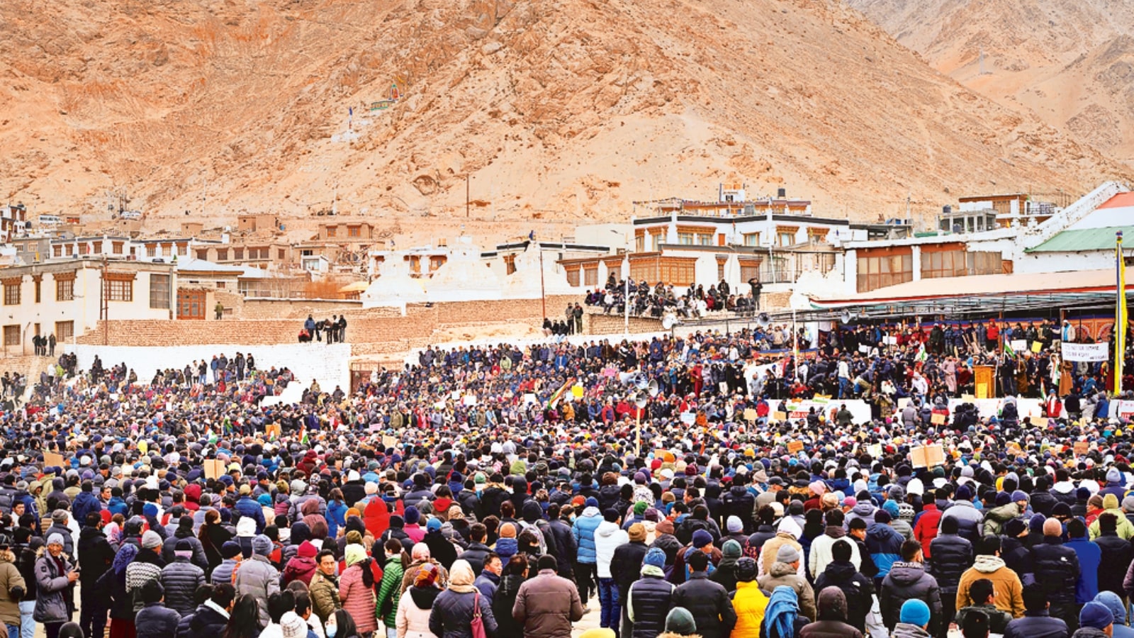 Ladakh shuts over statehood demand, Srinagar, Ladakh, Indian express news, current affairs