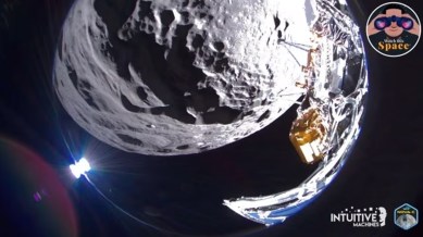 Odysseus moon lander, Odysseus spacecraft, Odysseus moon lander operations, U.S. moon lander spacecraft, NASA, Moon, Sun, Solar Flare, Moon Landing, Odysseus spacecraft, tech news, space news, science news, lunar landing, Artemis 3, Sun activity, solar cycle, indian express news