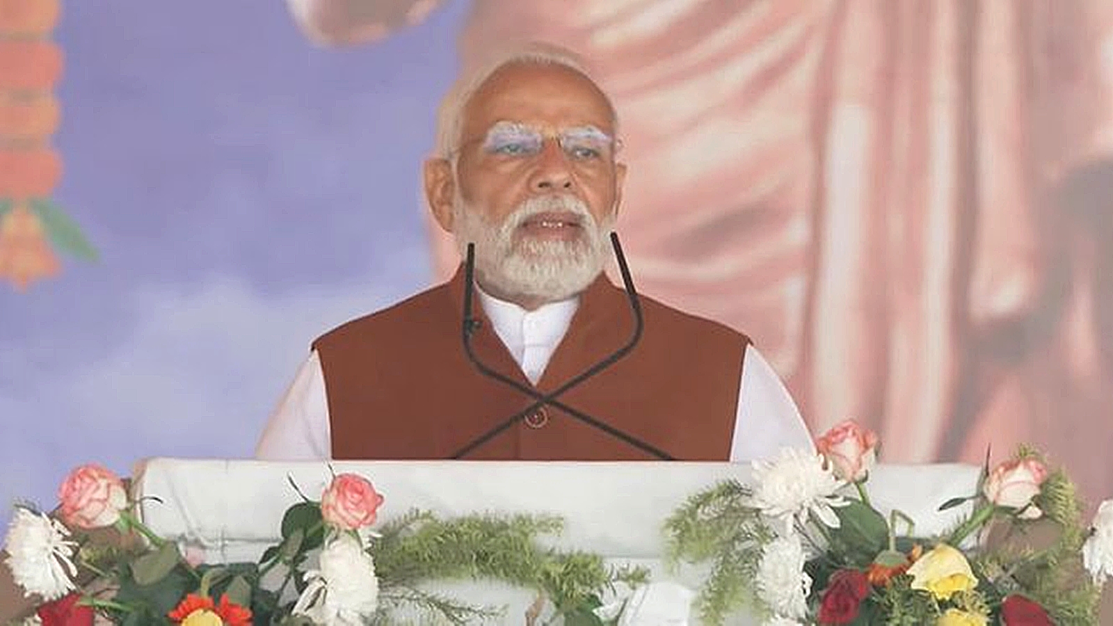 Prime Minister Narendra Modi speaks at an event in Varanasi on Friday. (X/BJP4UP)
