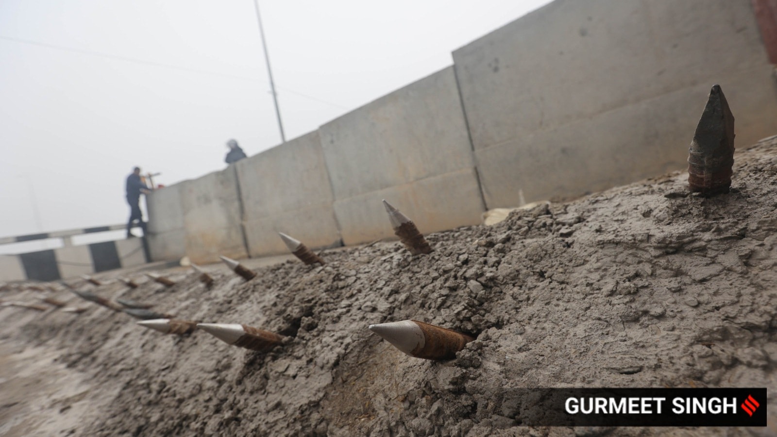 Boulders, concrete slabs, trenches At Shambhu Barrier along Haryana