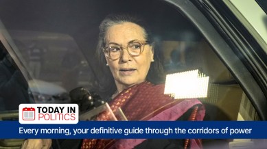 Congress MP Sonia Gandhi leaves after the Lok Sabha was adjourned sine die during the Budget session of Parliament, in New Delhi, Saturday, Feb. 10, 2024.