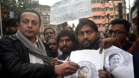 Bengal pending dues, bengal BJP Yuva Morcha protest, Bengal BJP protest, what is sweet protest, TMC MP Derek O’Brien, Trinamool Congress, Mamata banerjee, indian express news