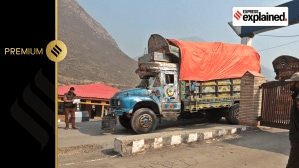 Pakistani truck at Trade Facilitation centre at Salamabad, Uri.