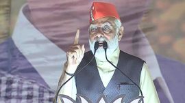 "TMC is looting people of Bengal," PM Modi said at a public rally in northern Bengal's Siliguri today. (X/ANI)