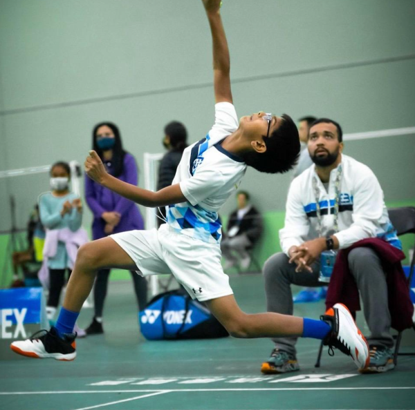 Abhishek Ahlawat (R) on the coaching chair