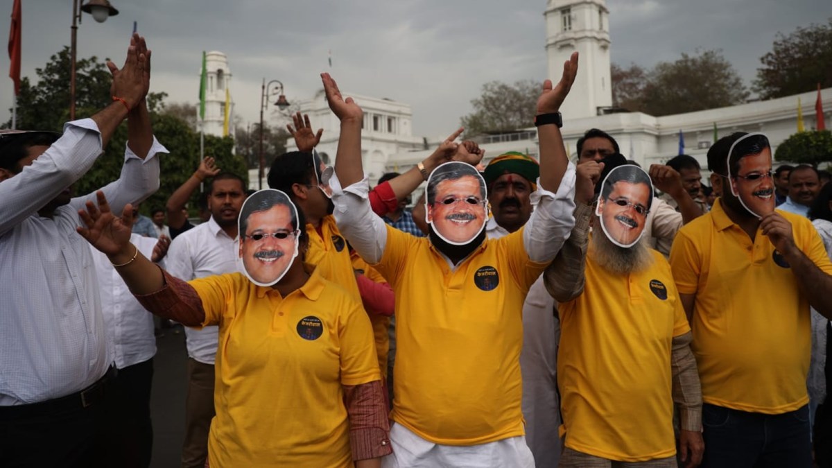 Central rule, delhi assembly, protest, protest against Kejriwal's arrest, AAP, delhi government, bjp, governor rule, saxena, indian express