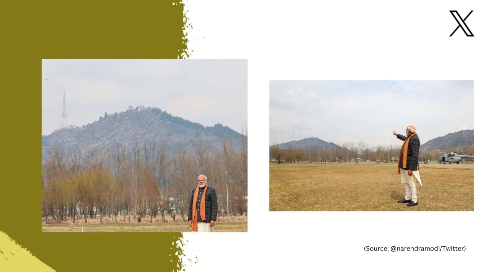 PM Modi poses on backdrop of Shankaracharya Hill in Srinagar