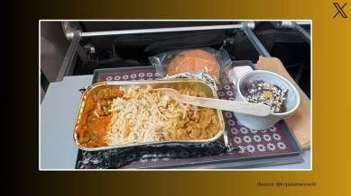 Food vlogger reviews Vistara meals