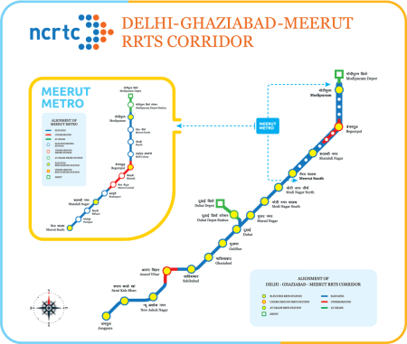 Delhi-Meerut RRTS Route Map and Stations