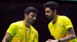 M.R. Arjun (left), and Dhruv Kapila of India compete in a badminton game of the men's doubles. (Express File)