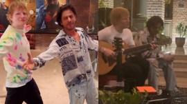 Ed Sheeran and Shah Rukh Khan share a "Perfect" moment. (Photos: Instagram/teddysphotos)