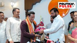 govinda, govinda join shiv sena, shiv sena, shinde sena, eknath shinde, lok sabha polls, congress mp, ram naik, mumbai north, ilzaam, khudgarz, srk, ajay devgn, congress, elections, indian express