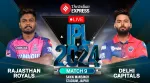IPL 2024 Live Score: Get Rajasthan Royals (RR) vs Delhi Capitals (DC) Live Score Updates from Sawai Mansingh Stadium, Jaipur