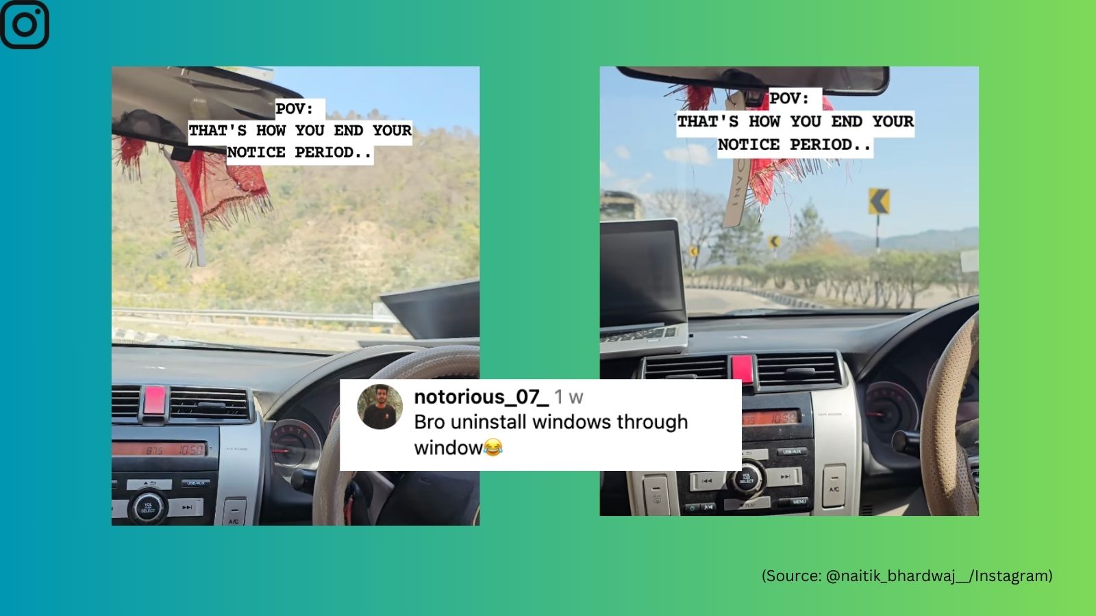 Video of laptop slipping out car window goes viral