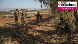 Israel soldiers stationed in Northern Israel, on Oct. 26, 2023. (Sergey Ponomarev/The New York Times)
