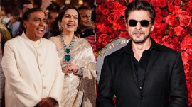 Mukesh Ambani- Nita Ambani- Shah Rukh Khan