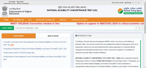 NEET UG 2024: Application correction window live, things to edit ...