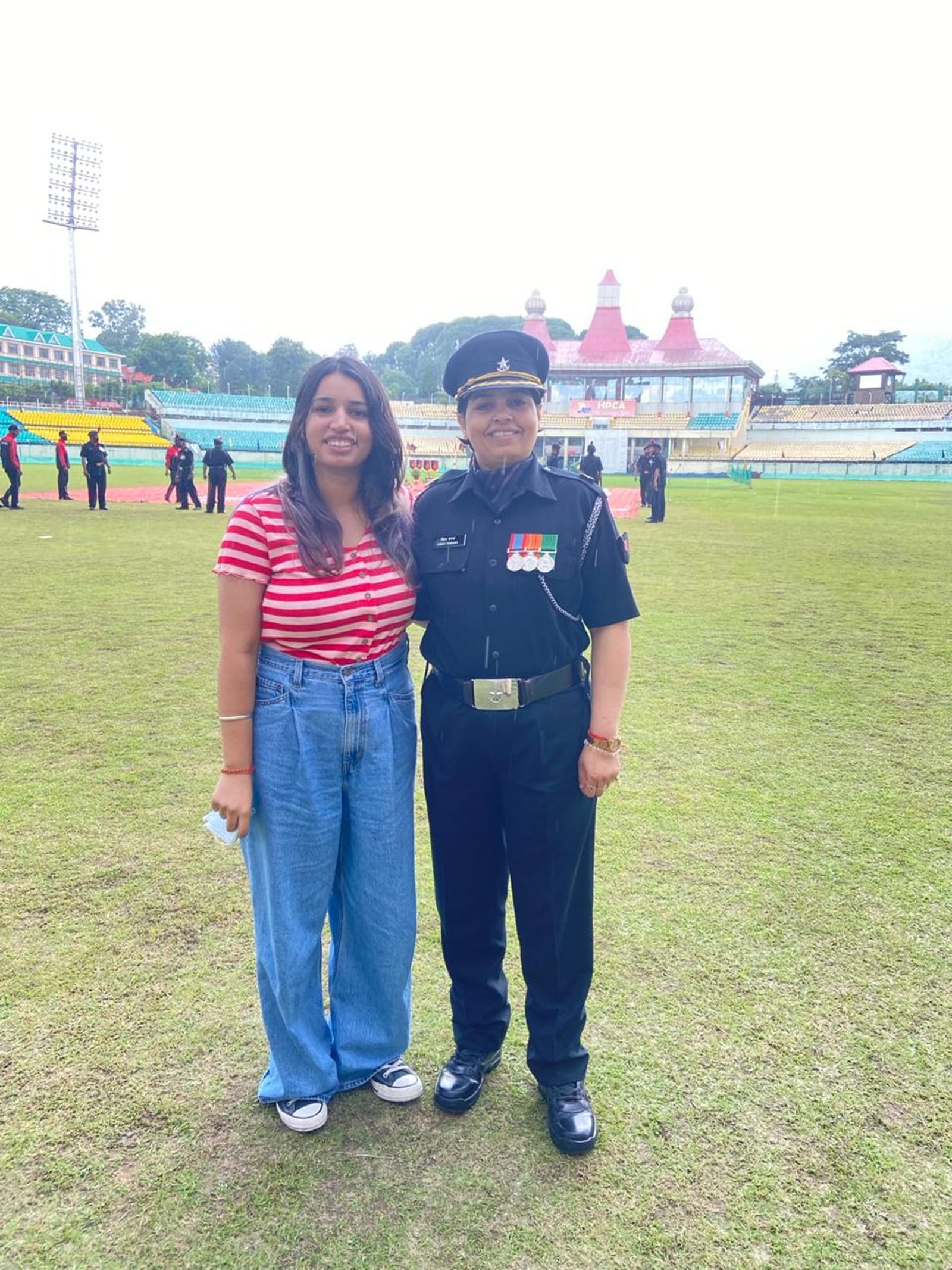 Major Vishav Vandana with her daughter