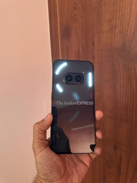 Nothing has not abandoned the Glyph interface though on the (2a) it is limited to the top half of the phone. (Nandagopal Rajan / Express photo)