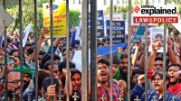 Students of Jamia Millia Islamia university stage a protest after the central government notified the rules for implementation of the Citizenship (Amendment) Act or CAA, 2019, in New Delhi, Tuesday, March 12, 2024.