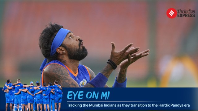 Hardik Pandya IPL 2024: Mumbai Indians’ captain Hardik Pandya during a practice session ahead of the Indian Premier League (IPL) 2024 T20 cricket match between Gujarat Titans and Mumbai Indians, at the Narendra Modi Stadium, in Ahmedabad. (PTI)