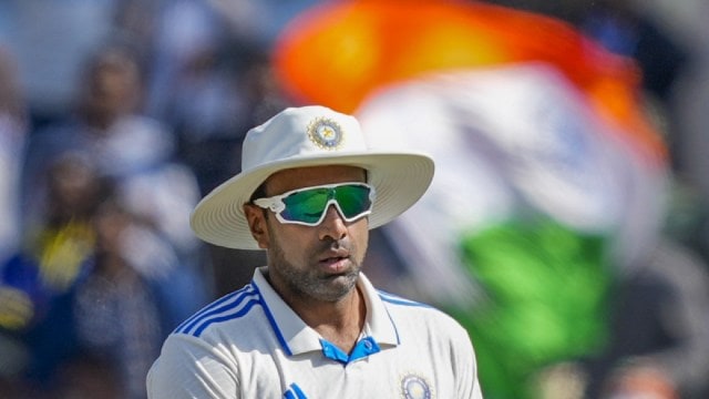 India's Ravichandran Ashwin on the first day of the fourth Test cricket match between India and England, at the JSCA International Stadium Complex, in Ranchi, Friday, Feb. 23, 2024. (PTI Photo)