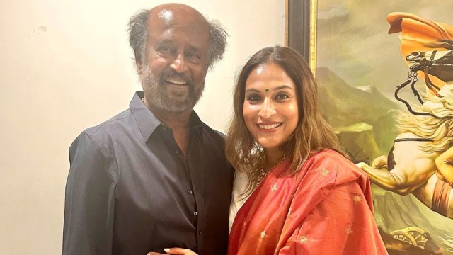 Rajinikanth with daughter Aishwarya Rajinikanth