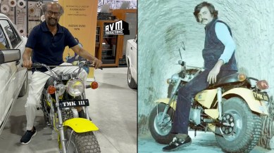 Rajinikanth with the RV90 bike from Paayum Puli