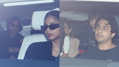 Shah Rukh Khan reaches Jamnagar with Aryan Khan, Suhana; his 'SRK' luggage has its own fanbase. Watch | Bollywood News - The Indian Express