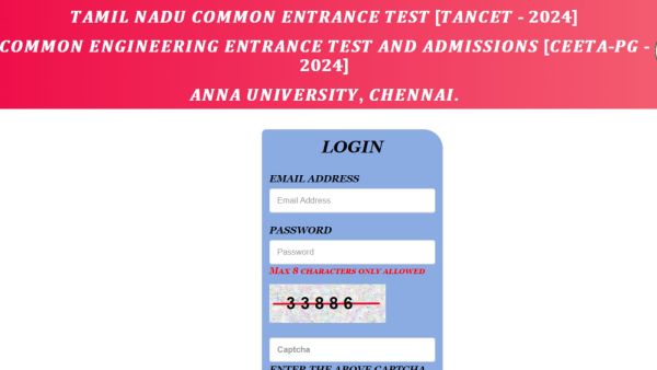 TANCET official website to be checked for final answer key