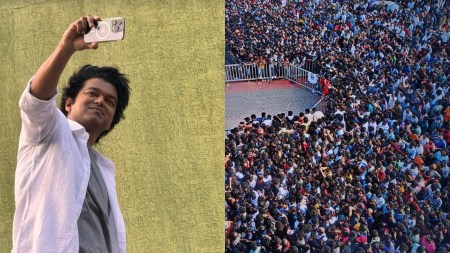 Thousands of fans gather to get a glimpse of Vijay in Thiruvananthapuram(Image: ActorVijayfans/Insta)