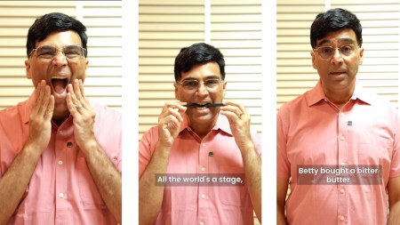 Viswanathan Anand posted a funny video of himself doing voice training and throat exercises as he prepares to do commentary for the Candidates, the year's biggest chess event.