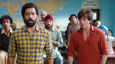 Vicky Kaushal and Shah Rukh Khan in a still from Dunki