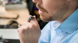 The device effortlessly switches between various AI assistants using a button press. (Image: VTouch Inc)